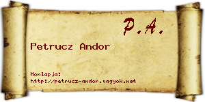 Petrucz Andor névjegykártya